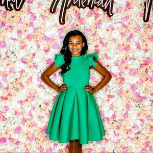 Green Preteen Pageant interview dress